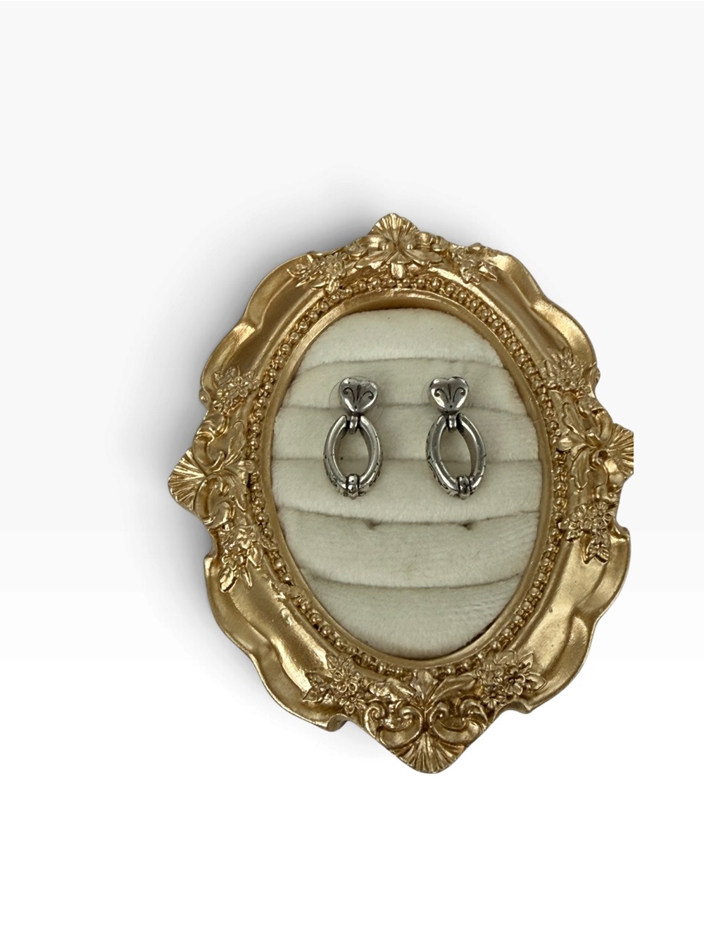 Brighton silver tone door knocker earrings